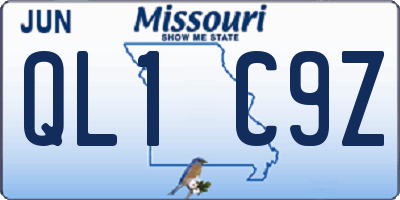 MO license plate QL1C9Z