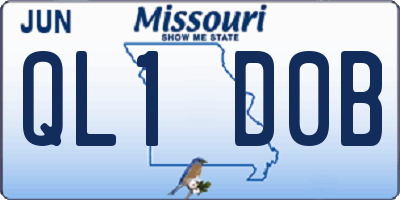 MO license plate QL1D0B