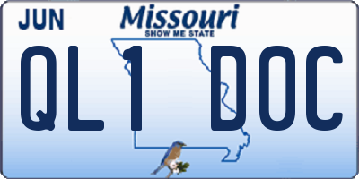MO license plate QL1D0C