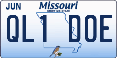 MO license plate QL1D0E
