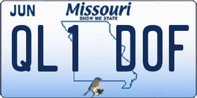 MO license plate QL1D0F
