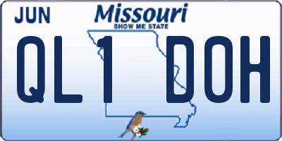 MO license plate QL1D0H