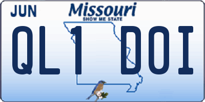 MO license plate QL1D0I
