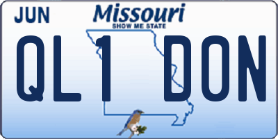 MO license plate QL1D0N