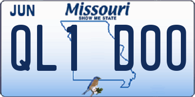 MO license plate QL1D0O