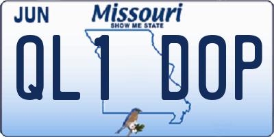 MO license plate QL1D0P