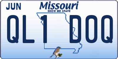 MO license plate QL1D0Q