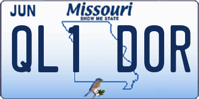 MO license plate QL1D0R