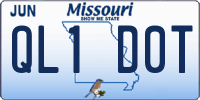 MO license plate QL1D0T