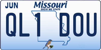 MO license plate QL1D0U