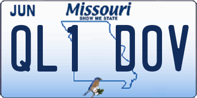 MO license plate QL1D0V