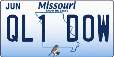 MO license plate QL1D0W