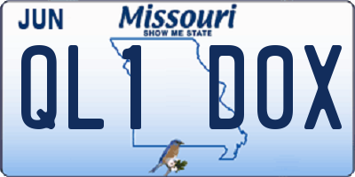 MO license plate QL1D0X
