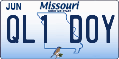MO license plate QL1D0Y
