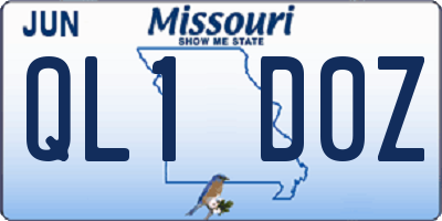 MO license plate QL1D0Z