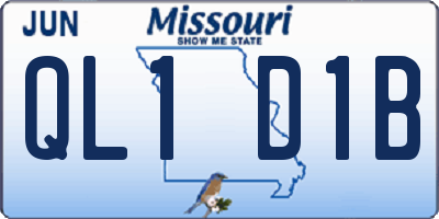 MO license plate QL1D1B