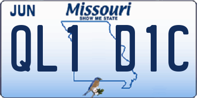 MO license plate QL1D1C