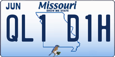 MO license plate QL1D1H