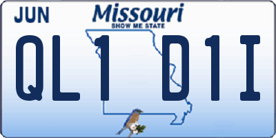 MO license plate QL1D1I