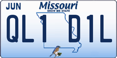 MO license plate QL1D1L