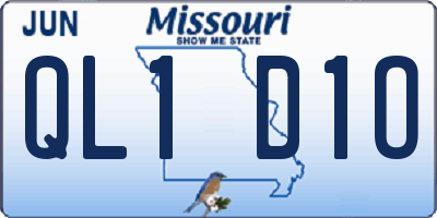 MO license plate QL1D1O