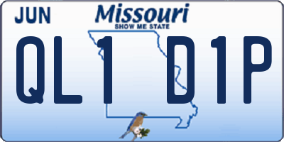 MO license plate QL1D1P