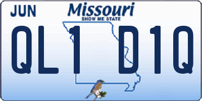 MO license plate QL1D1Q