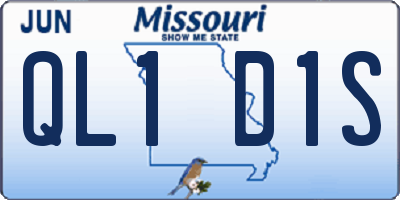 MO license plate QL1D1S