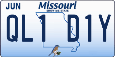 MO license plate QL1D1Y