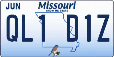 MO license plate QL1D1Z
