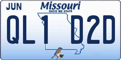 MO license plate QL1D2D