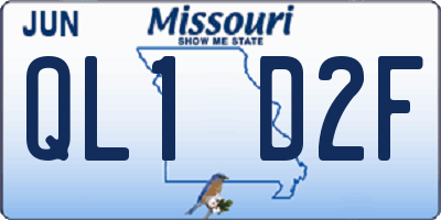 MO license plate QL1D2F