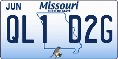 MO license plate QL1D2G