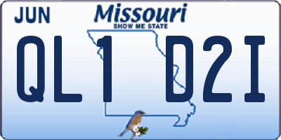 MO license plate QL1D2I