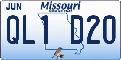 MO license plate QL1D2O