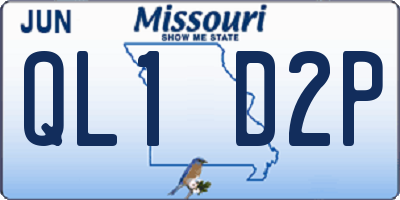 MO license plate QL1D2P