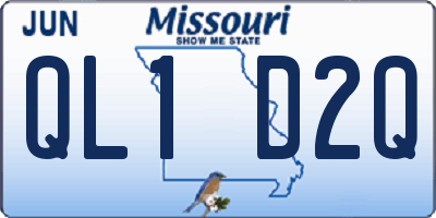 MO license plate QL1D2Q