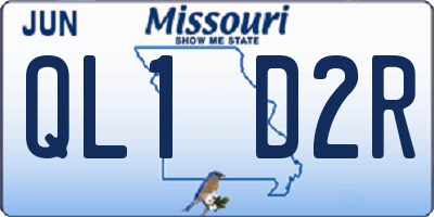 MO license plate QL1D2R