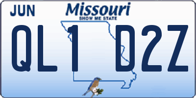 MO license plate QL1D2Z