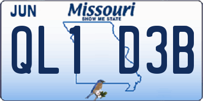 MO license plate QL1D3B