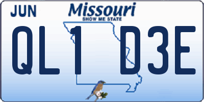 MO license plate QL1D3E