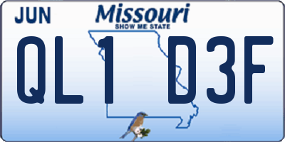 MO license plate QL1D3F