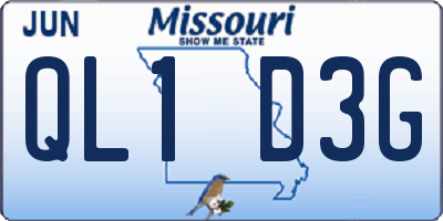 MO license plate QL1D3G