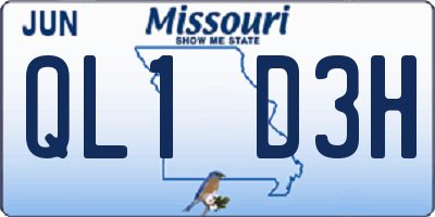 MO license plate QL1D3H