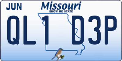 MO license plate QL1D3P