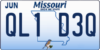 MO license plate QL1D3Q