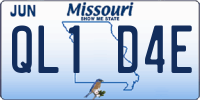MO license plate QL1D4E