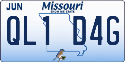 MO license plate QL1D4G