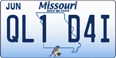 MO license plate QL1D4I