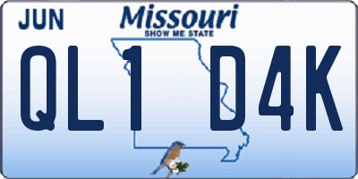MO license plate QL1D4K
